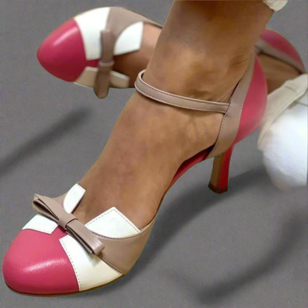Bellarosa | Bunte Sandalen mit Knoten und Riemen, mit runder Spitze