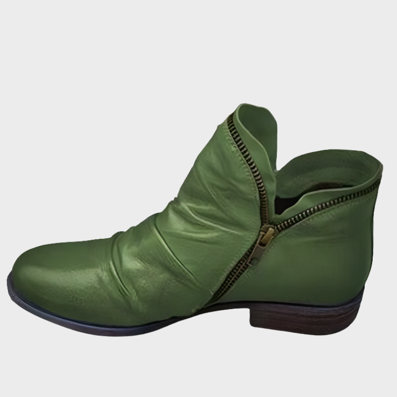 Esme – Lässige Lederstiefel mit Reißverschluss