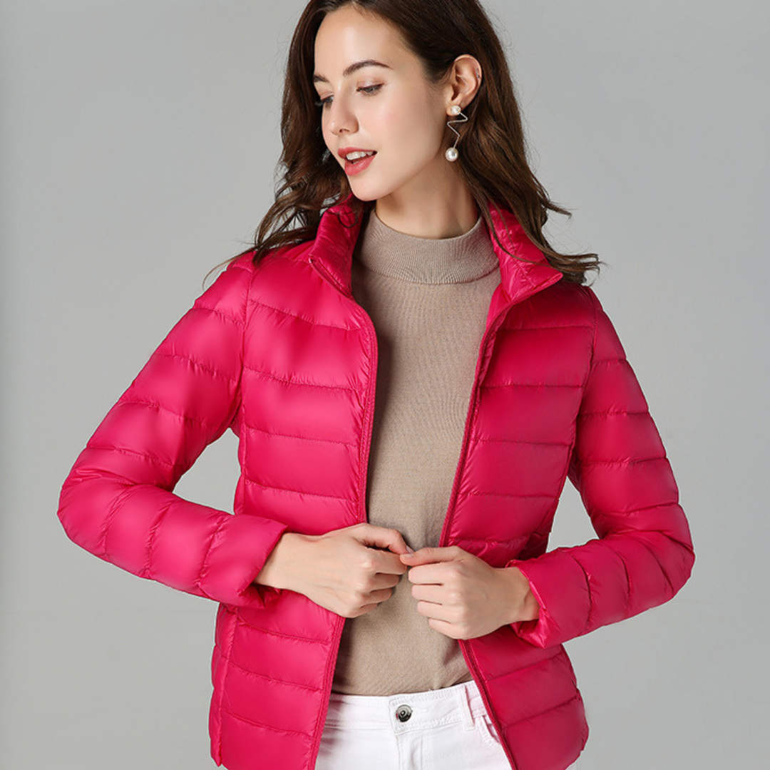 Aurora - Neue Ultralight Jacke mit weißen Entenfedern