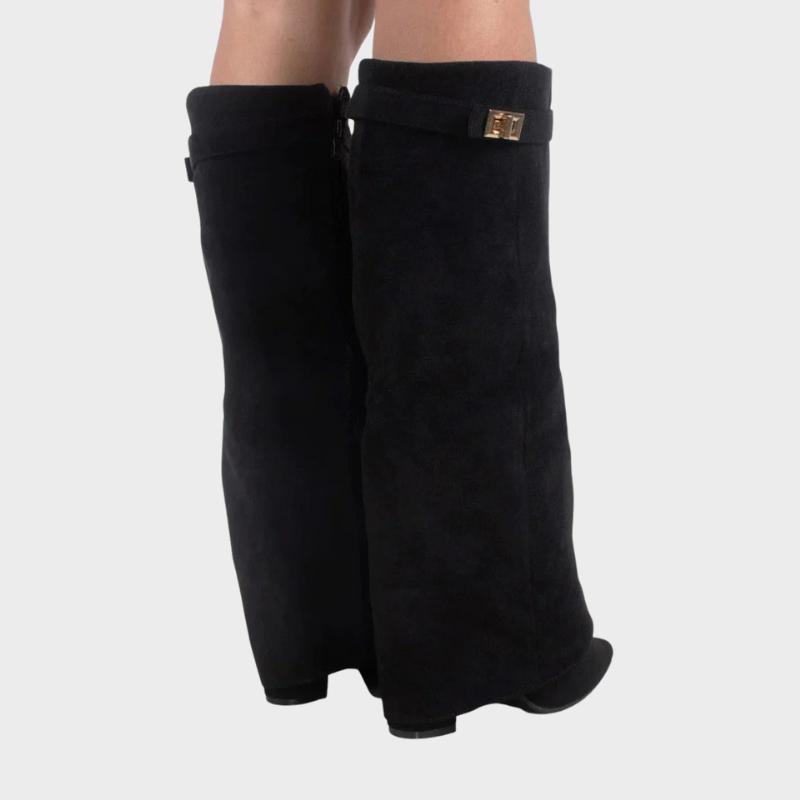 Nova – Kniehohe Stiefel mit verstecktem Absatz