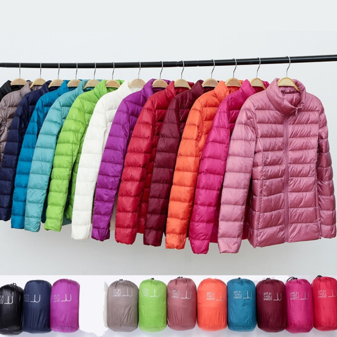 Aurora - Neue Ultralight Jacke mit weißen Entenfedern