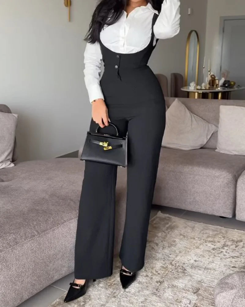 Zweiteiliges Set aus Jumpsuit mit Hosenträgern - Durane