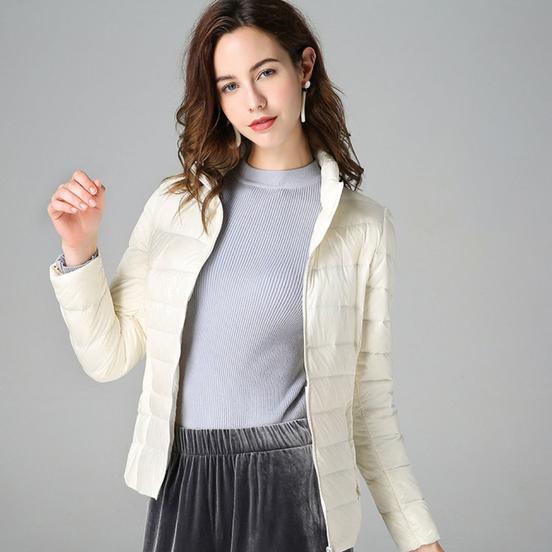 Aurora - Neue Ultralight Jacke mit weißen Entenfedern