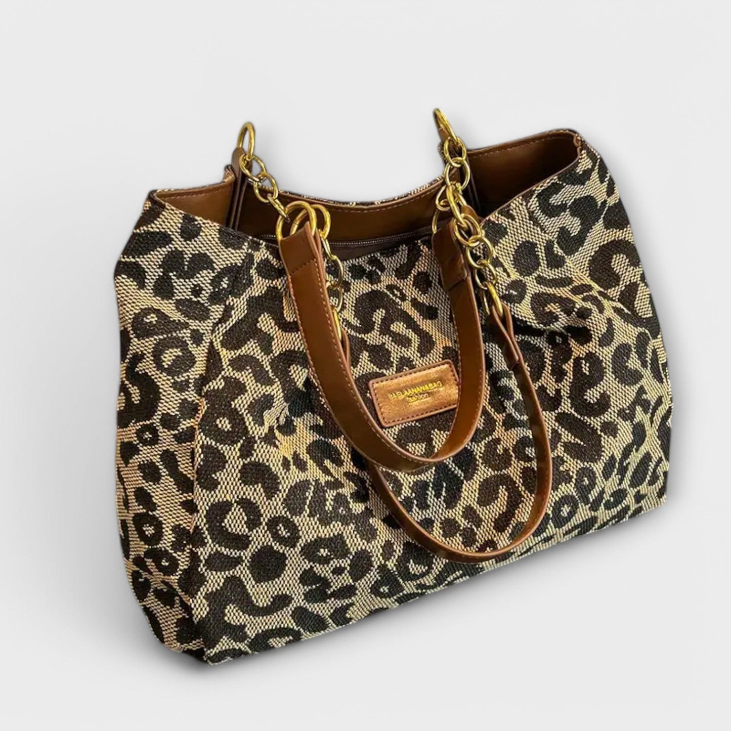 Nora. - Leopard Print Canvas Tote