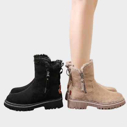 Nora – Plüsch-Stiefeletten mit Reißverschluss