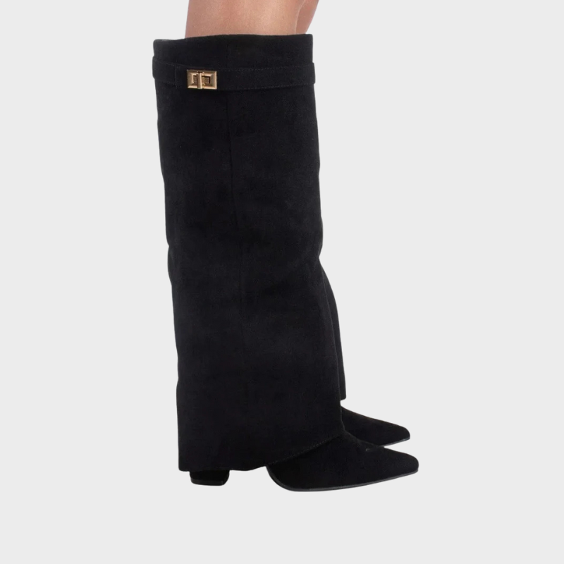 Nova – Kniehohe Stiefel mit verstecktem Absatz