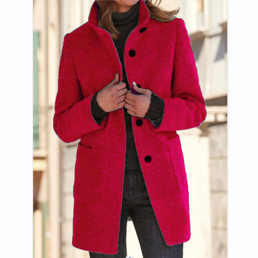 Vintora™ – Retro Damen-Windjacke mit Knöpfen und Stehkragen