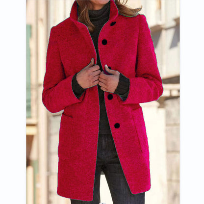 Vintora™ – Retro Damen-Windjacke mit Knöpfen und Stehkragen