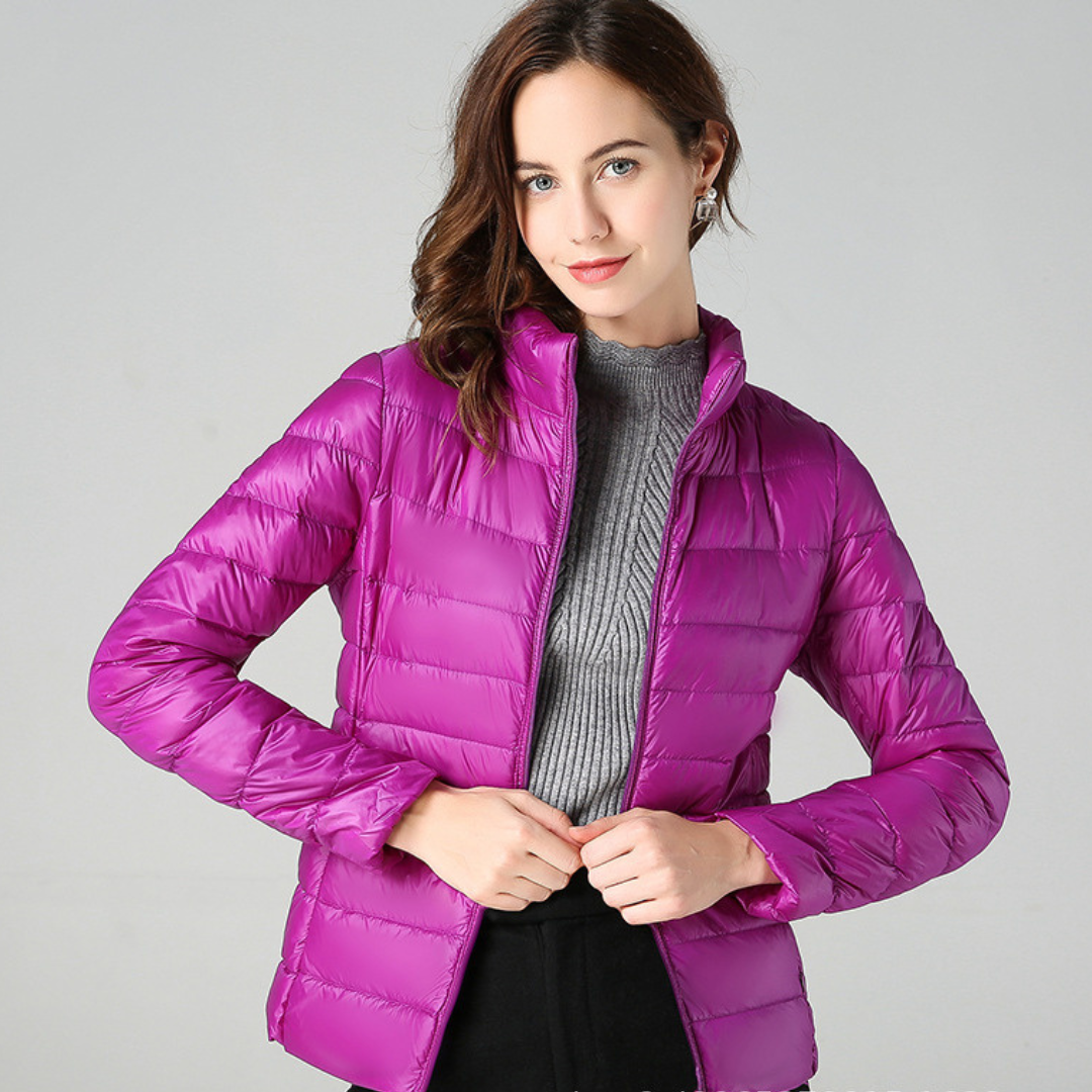 Aurora - Neue Ultralight Jacke mit weißen Entenfedern