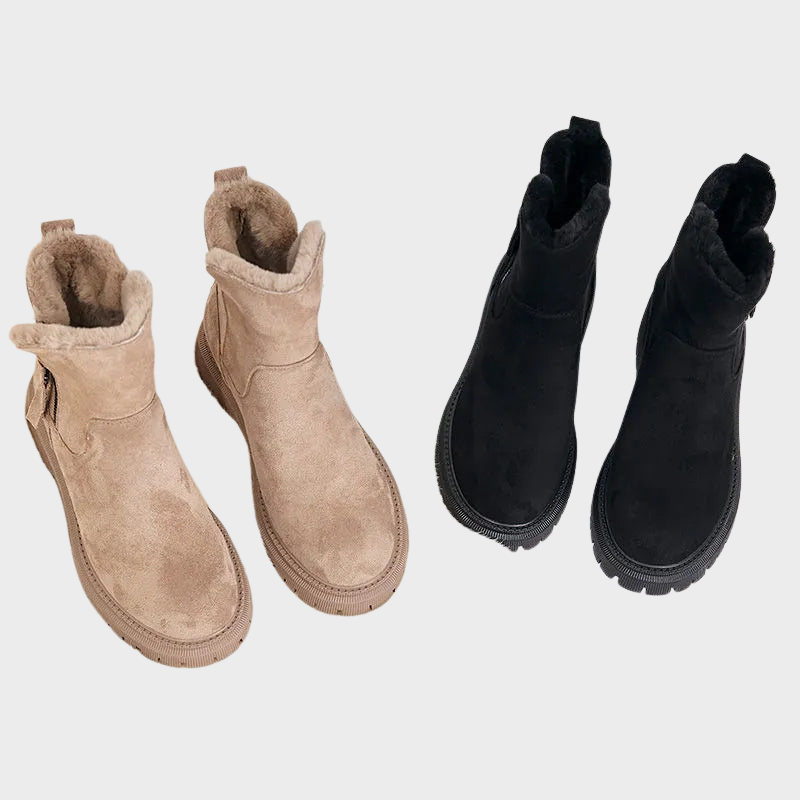 Nora – Plüsch-Stiefeletten mit Reißverschluss