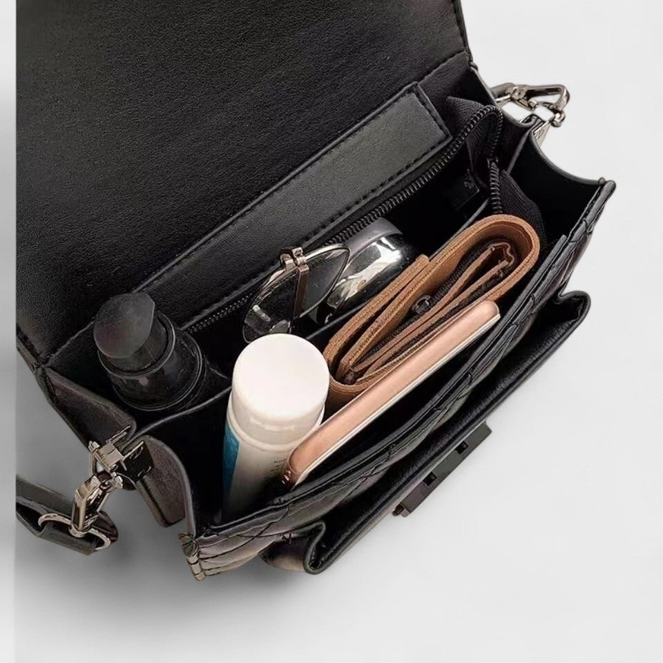 Nora. – Klassische Schultertasche mit mehreren Fächern