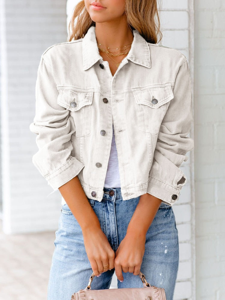 Jeansjacke in lockerer Passform mit Brusttaschen und Knopfleiste | Ideal für Frühjahr/Sommer