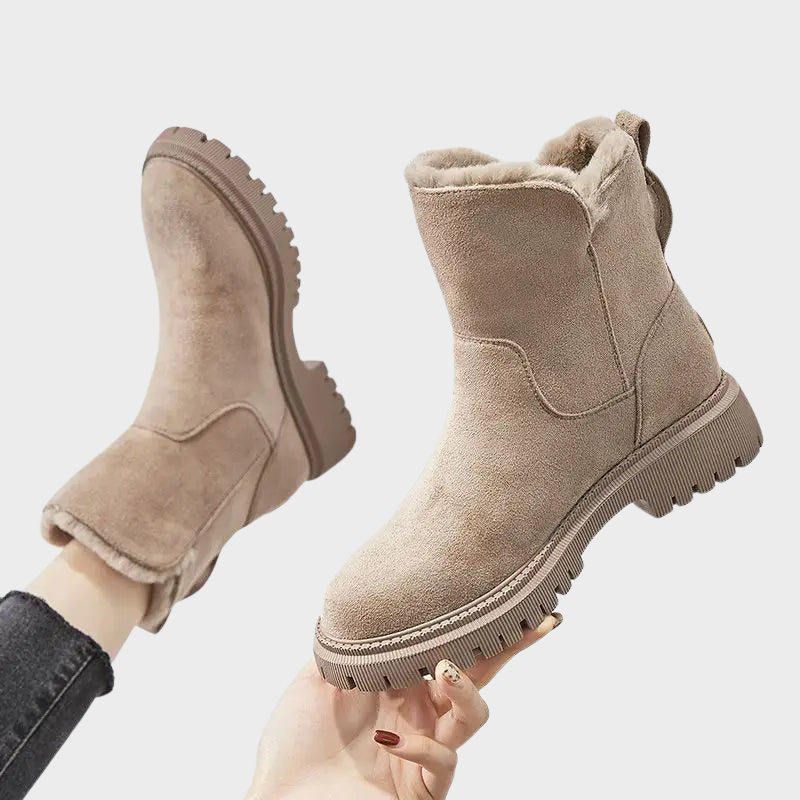 Nora – Plüsch-Stiefeletten mit Reißverschluss