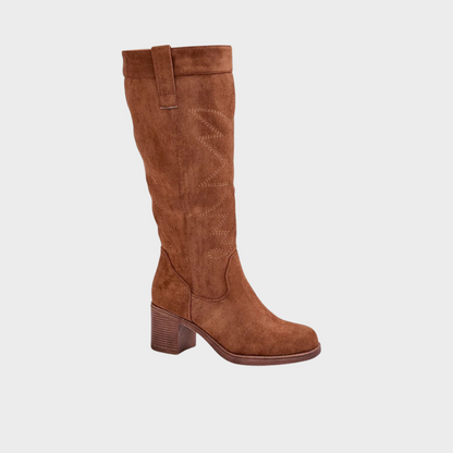 Iris – Hohe Stiefel mit Blockabsatz und Reißverschluss