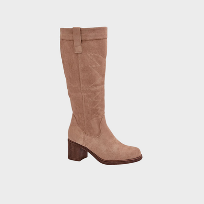 Iris – Hohe Stiefel mit Blockabsatz und Reißverschluss