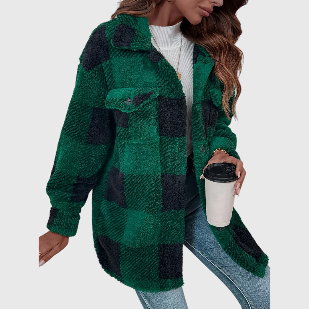 Selina – Schicke karierte Button-Down-Jacke