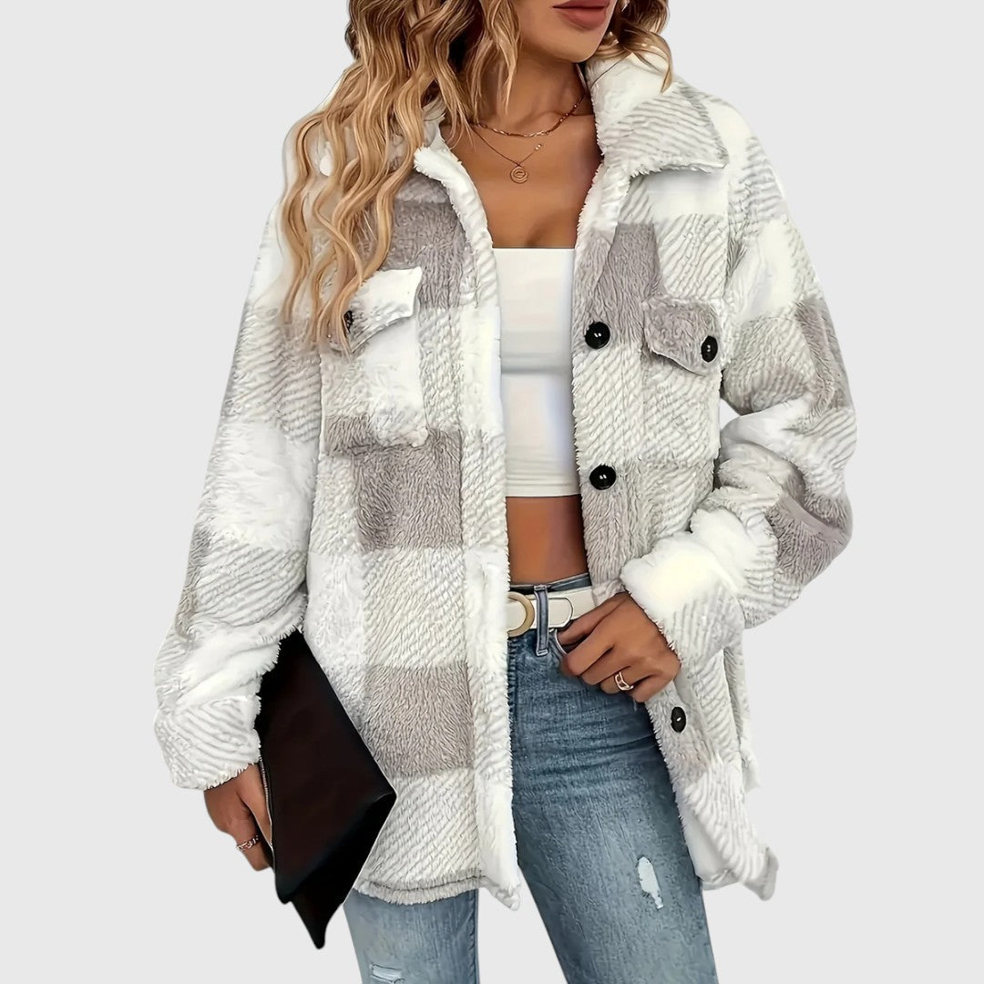 Selina – Schicke karierte Button-Down-Jacke