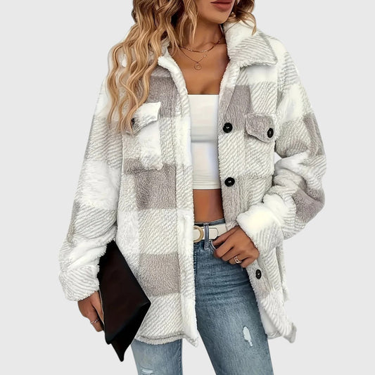 Selina – Schicke karierte Button-Down-Jacke