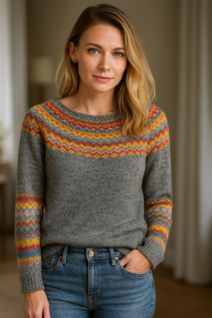 Lylia| Warmer Retro-Winterpullover für frauen
