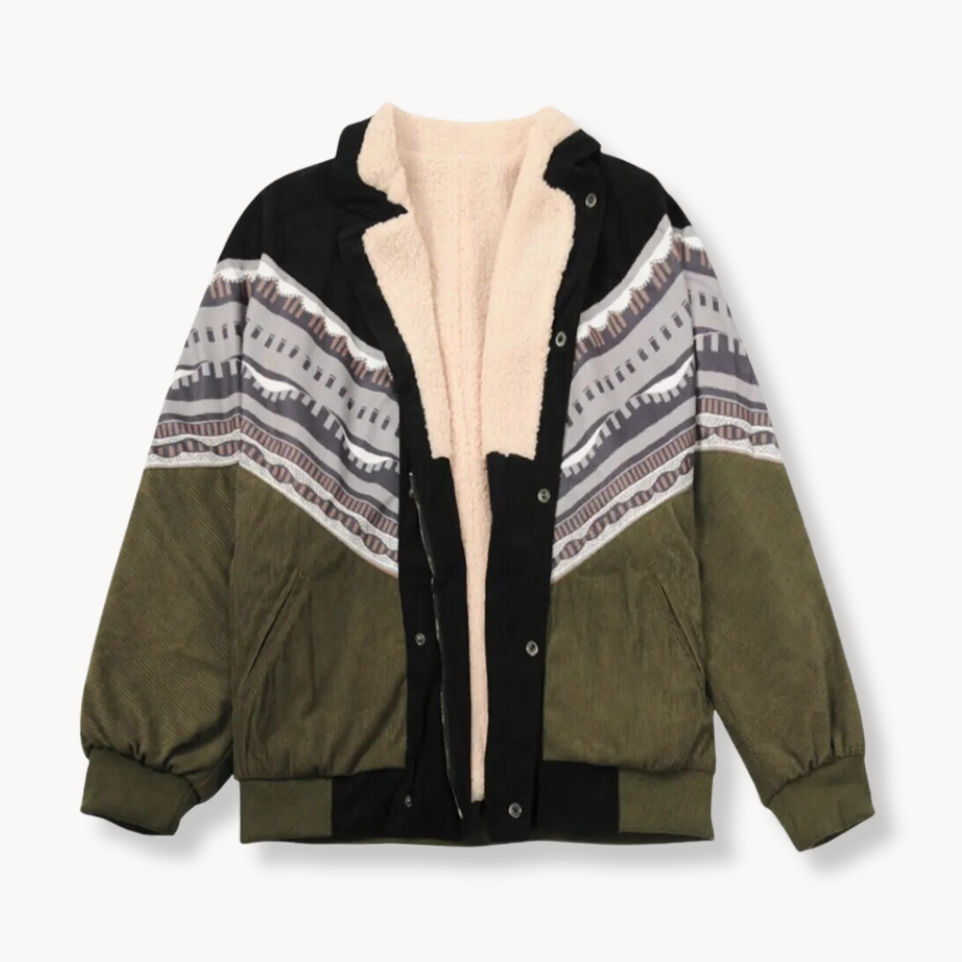 Aztekenmuster Jacke mit offenem Schnitt und langen Ärmeln | Ideal für Frühling, Sommer, Herbst und Winter