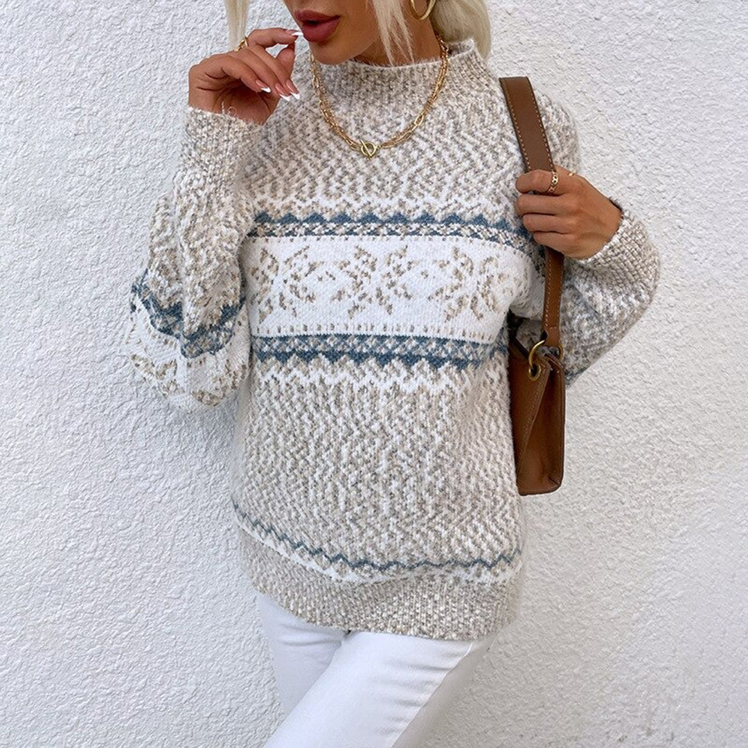 KARENE - Damen-Strickpullover – Warmer Winterpullover mit Norwegermuster
