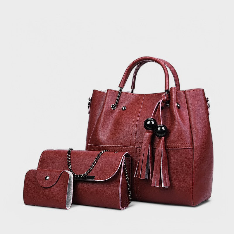 Nora. - 3-teiliges trendiges Taschen-Set mit Quasten