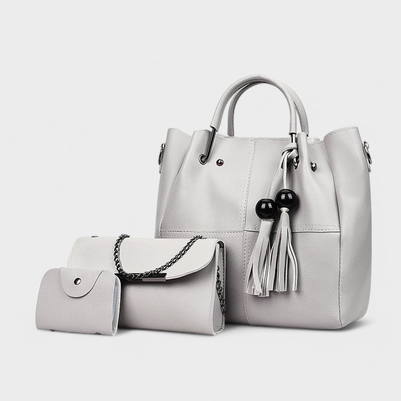 Nora. - 3-teiliges trendiges Taschen-Set mit Quasten