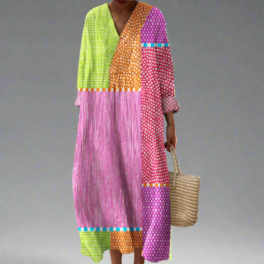 Ruby™ | Maxikleid mit Patchwork und Polka-Dots