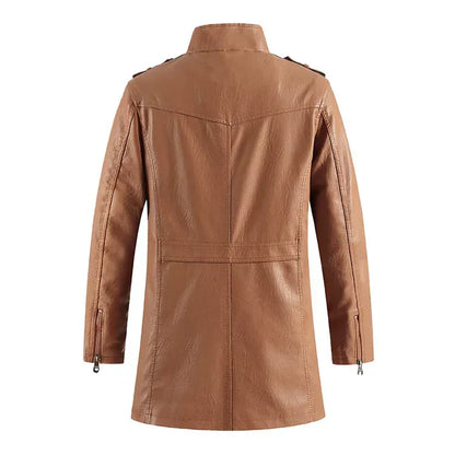 Kharan | Hochwertige Leder-Winterjacke mit Stehkragen