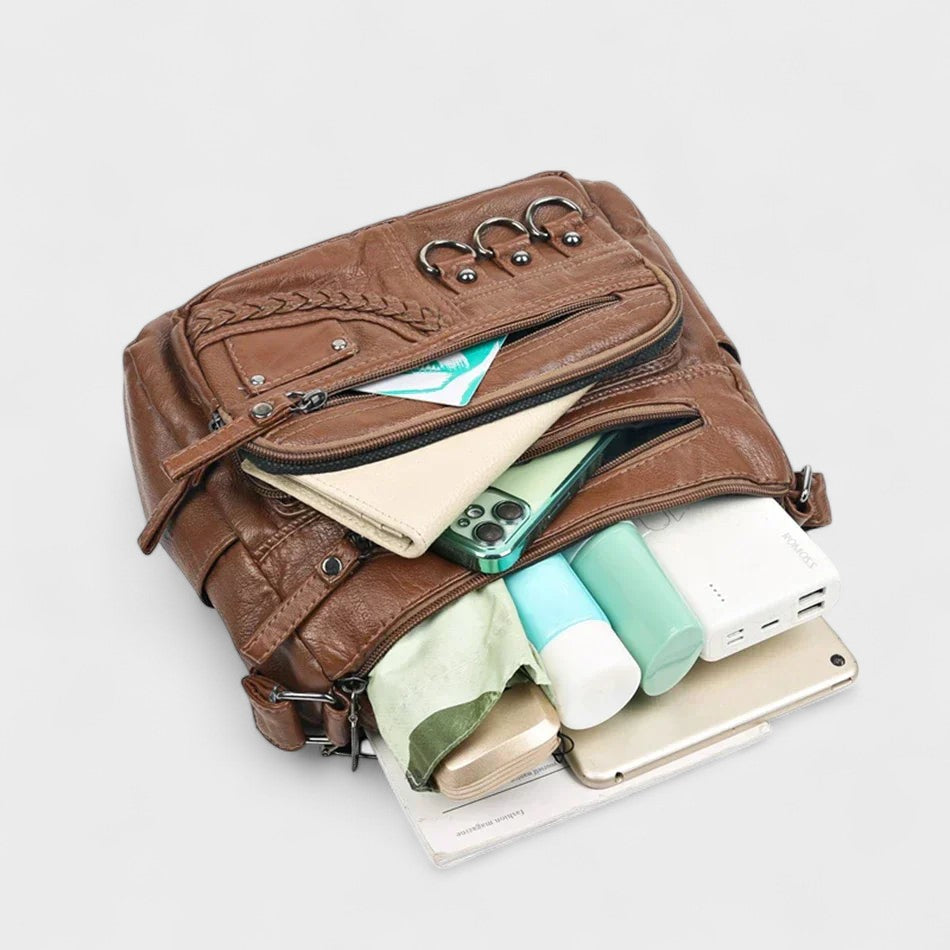 Nora. – Vintage-inspirierte Mehrschichtige Umhängetasche