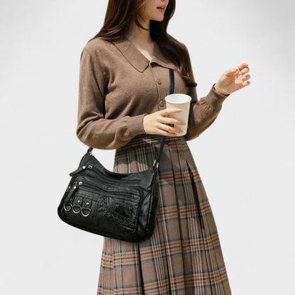 Nora. – Vintage-inspirierte Mehrschichtige Umhängetasche