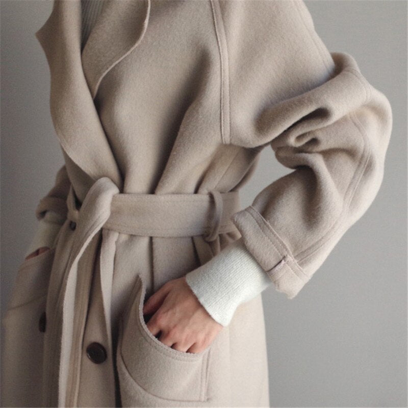 Clara Damen Woll-Trenchcoat