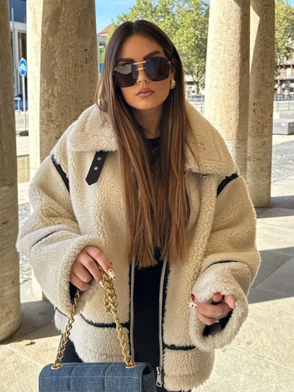 Vintage Stehkragen Jacke mit Knopfverschluss & Taschen | Ideal für Herbst & Winter