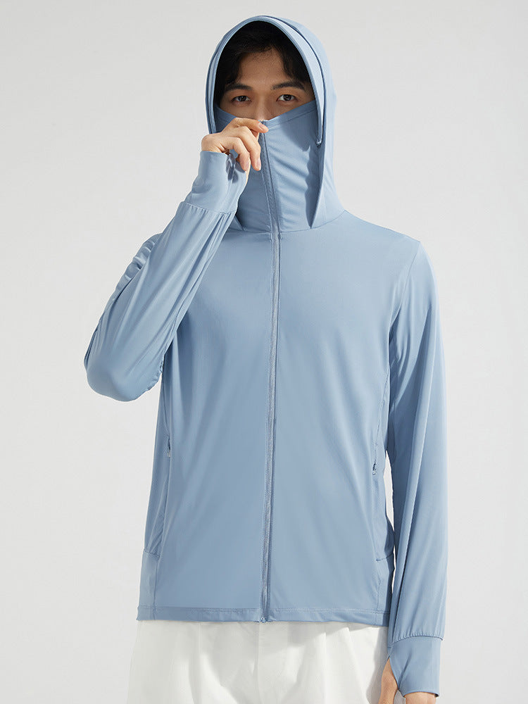 UV-Schutz Kapuzenjacke mit Abnehmbarem Gesichtsschutz – Perfekt für den Sommer