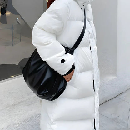 Lange Damen-Daunenjacke für den Winter mit optimaler Wärme und Bewegungsfreiheit | Ideal für Winter