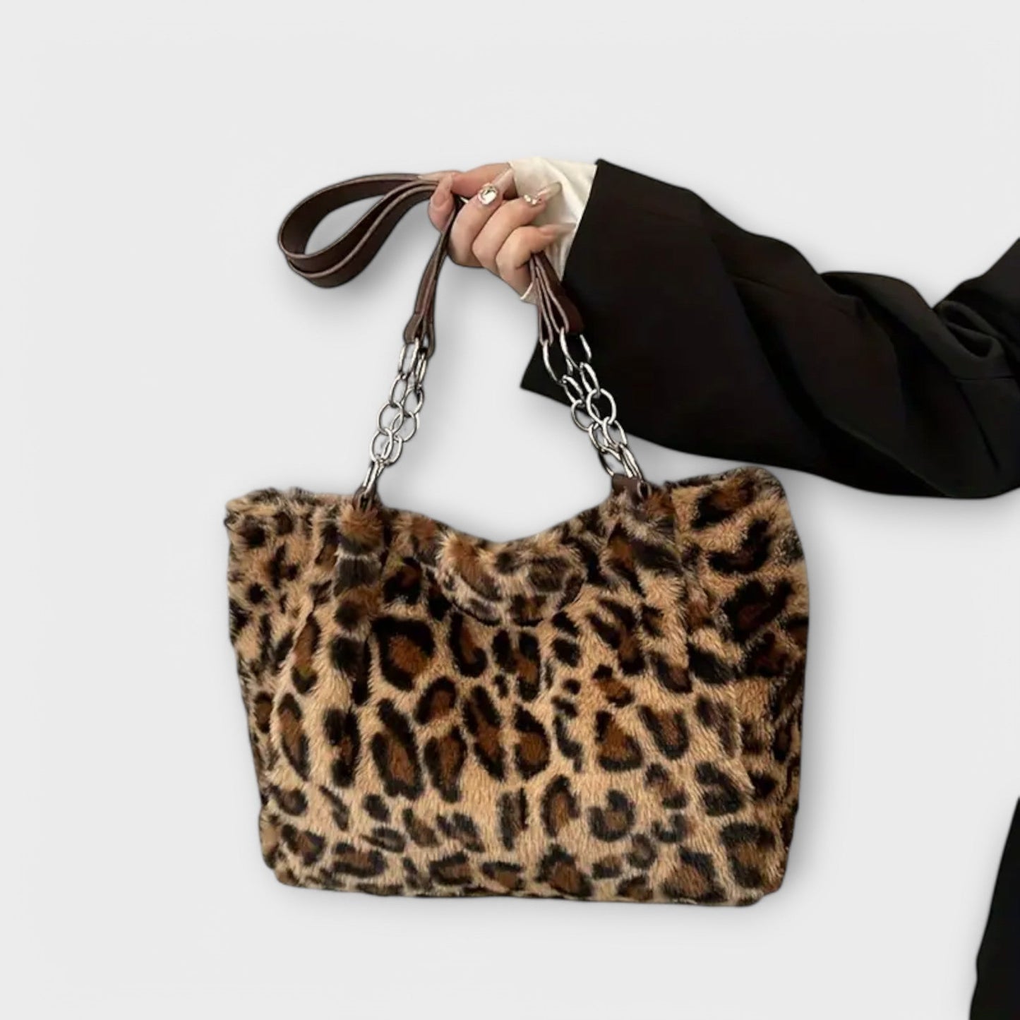 Nora. - Trendy Leopardenmuster Inspirierte Weiche Kunstfell-Tasche